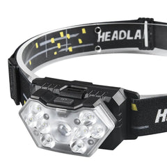 9 Led Strong Headlamp USB Rechargeable Motion Sensor Headlight Portable Fishing Camping Outdoor Head Lamp Work Flashlight