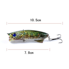 1pc Floathing Lure Topwater 3D Printed Popper Fishing Lure 7.8cm 11.5g Hard Bait Plastic Fishing Tackle Crankbait 7 Colors