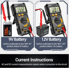 Digital Multimeter True RMS Handheld High Precision Tester NCV AC/DC Voltage Current Resistance Ohm Tool