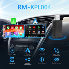 Mini Wireless CAR PLAY Adapter 2 in 1 5G Wifi & Bluetooth 5.0 Android Auto Plug and Play Non-inductive Connection