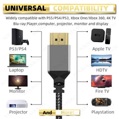 HDMI-Cable 4K 60Hz Male to HDMI-compatible Male for PS3/4 Projector TV Box Laptop Monitor Cable