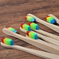 New Design Mixed Color Bamboo Toothbrush Eco Friendly Wooden Tooth Brush Soft Bristle Tip Charcoal Adults Oral Care Toothbrush