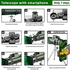 Telescope Portable Zoom HD 5000M Folding Long Distance Mini Powerful Telescope for Hunting Sports Outdoor Camping Travel