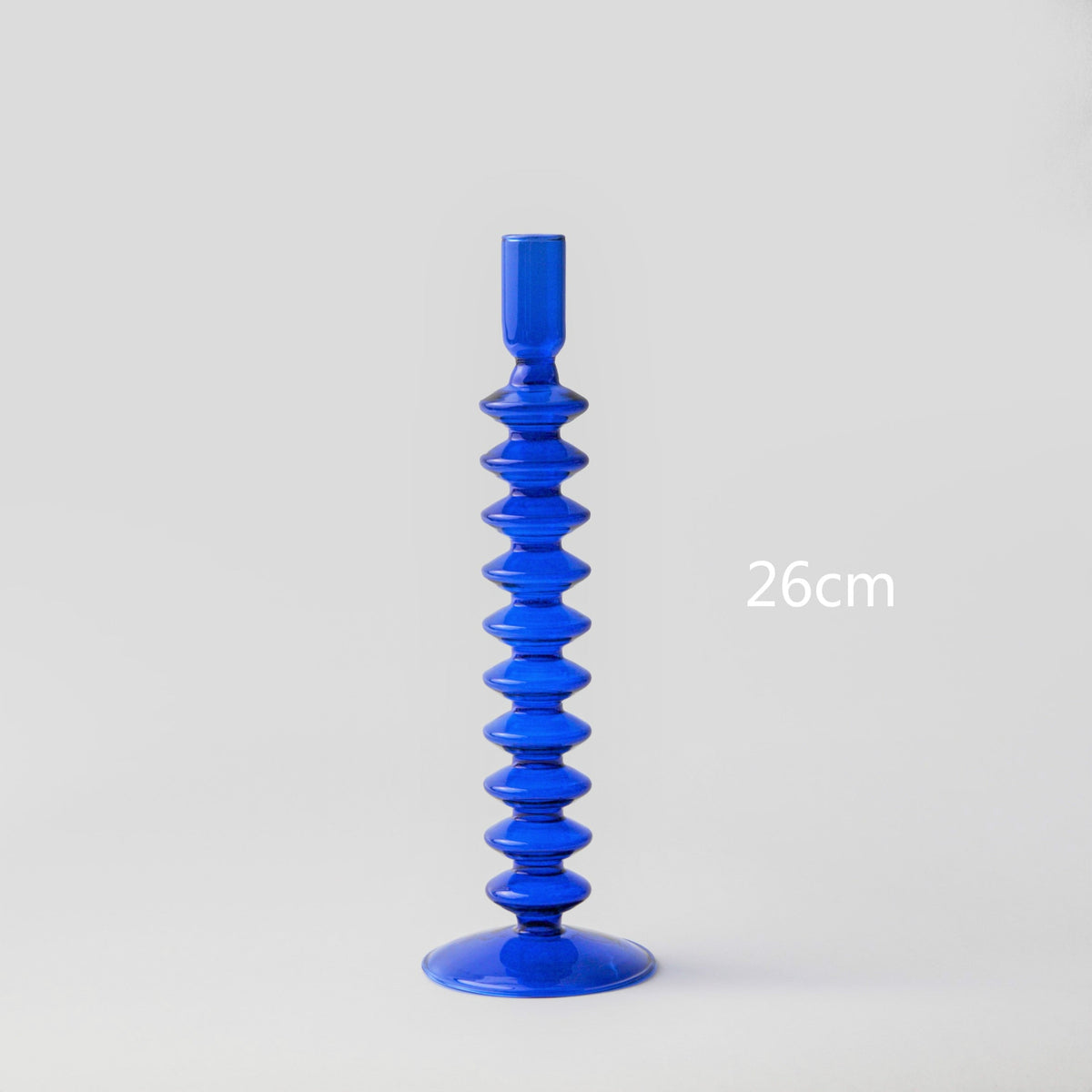 Blue Glass Candlesticks for Wedding Birthday Holiday Home Decoration Morden Decorative Glass Candle Holder 1PC