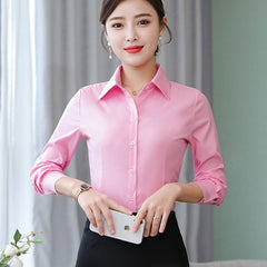 Korean Fashion Women Shirts White Shirt Women Long Sleeve Shirts Tops Office Lady Basic Shirt Blouses Plus Size Woman Blouse 5XL