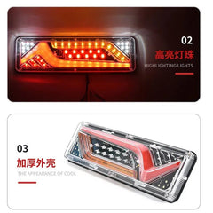 Car Trailer 2Pcs 12V/24V Trucks Tail lights Car LED Rear Tail Light Running Turn Signal Rear Lamps