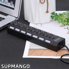 USB Hub Adapter Multi Ports Use Power Adapter Extensor USB 2.0 PC Computer Accessories Switch