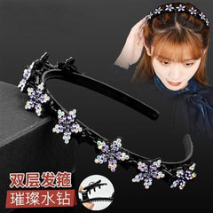 2023 New Fashion Hot Sale Explosion Pearl Rhinestone Bangs Clip Headband Headband for Women Girl Hair Accessories Headwear