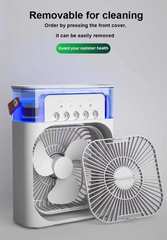 Portable Fan Air Conditioners USB Electric Fan LED Night Light Water Mist Fun 3 In 1 Air Humidifie For Home