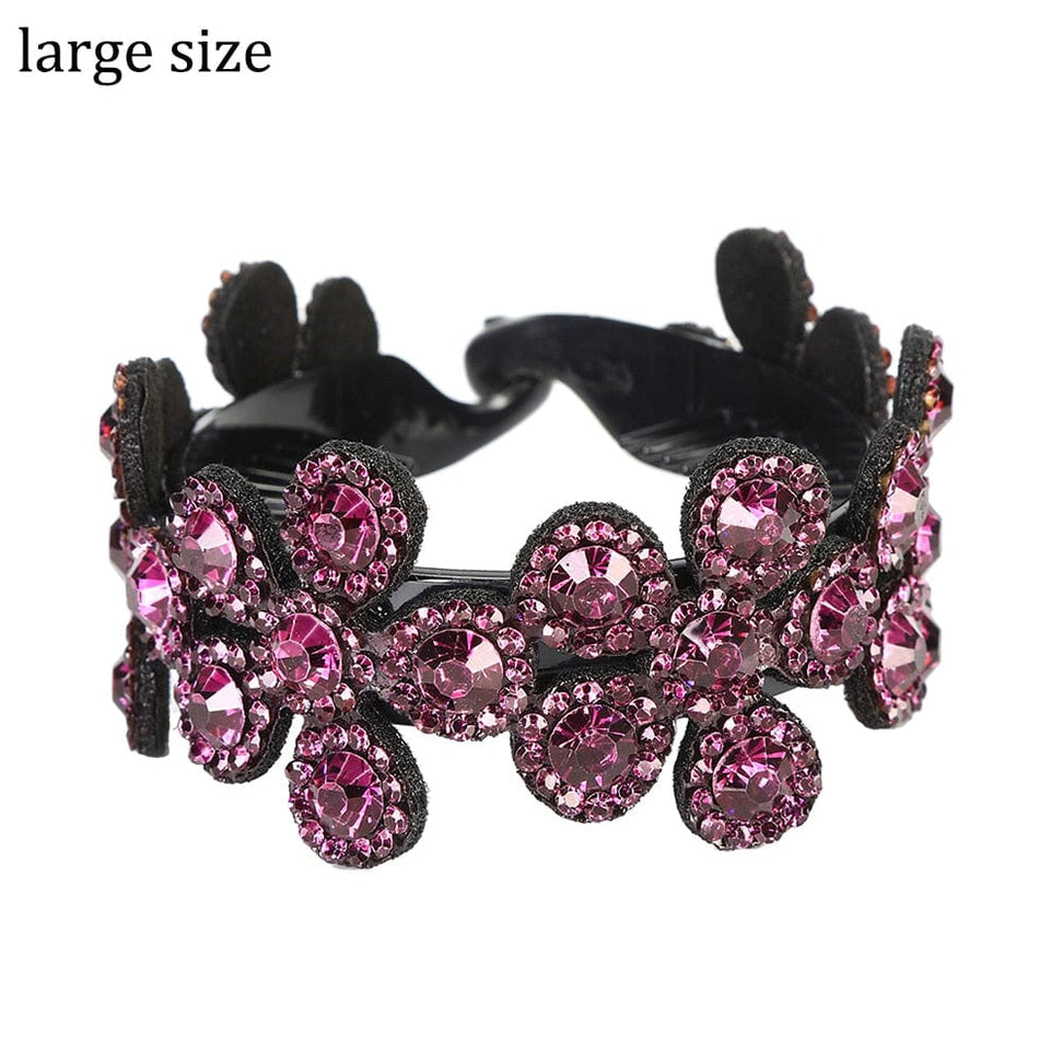 Molans Crystal Rhinestone Hair Claws for Women Flower Hair Clips Barrettes Crab Ponytail Holder Hairpins Bands Hair Accessories