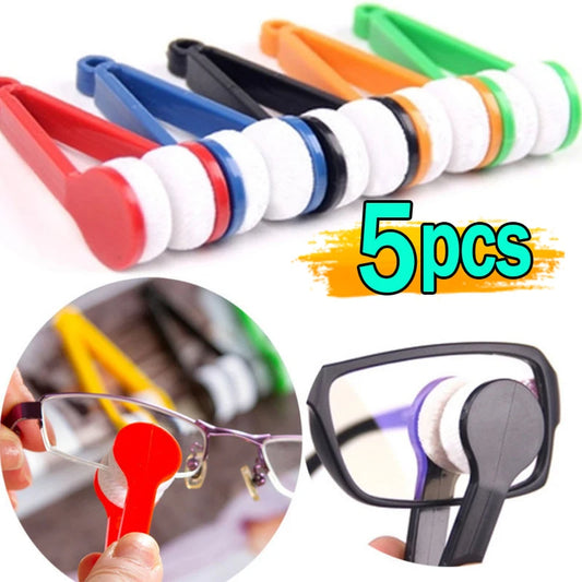 Glasses Cleaning Rub Eyeglass Sunglasses Spectacles Micro fiber Cleaner Brushes Wiping Tool