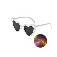 Love Heart Shaped Effects Glasses Watch The Lights Change to Heart Shape At Night Diffraction Glasses Women Fashion Sunglasses