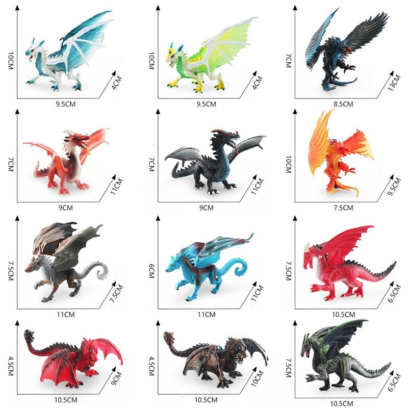 Hot Realistic Mythical Animal Model Dragon Figurines Simulation Monster Warcraft Firehawk Action Figure Children Colection Toys