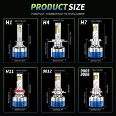 LED Headlight 620W 220000LM H7 H4 H11  High Power Canbus H1 H8 H9 9005 HB3 9006 HB4 9012 HIR2 Turbo Lamp 6000K Car Light