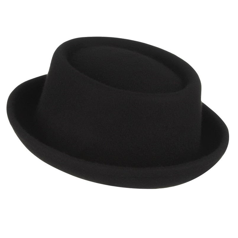 GEMVIE Classic 100% Wool Soft Felt Pork Pie Hat Fedora for Men Women Autumn Winter Wool Hat Curved Brim Men Dress Hats