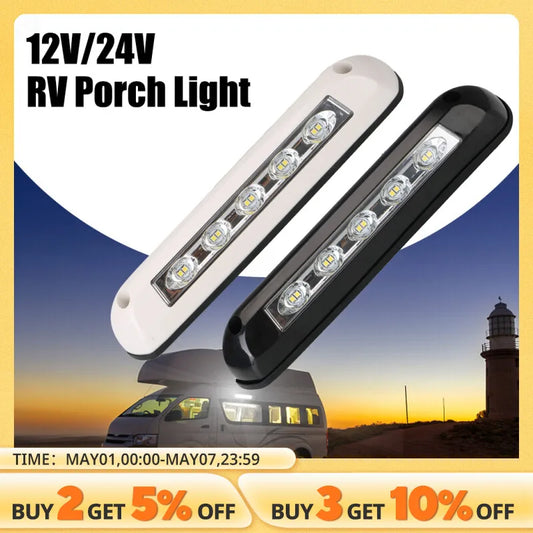 RV LED Awning Porch Light 12V/24V  Waterproof Motorhome Caravan Van Camper Trailer Wall Lamps