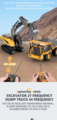 RC Excavator Dumper Car 2.4G Remote Control Engineering Vehicle Crawler Truck Bulldozer Toys for Boys Kids Christmas Gifts