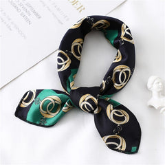 2022 New Women Silk Scarf Square Foulard Lady's Neck Hair Scarves Design Printed Head Kerchief Fashion Girl  Scarfs