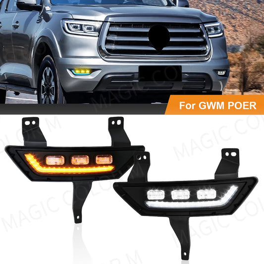 GWM Great Wall LED Daytime Running Lights DRL Car Fog Lamps Turn Signal White Yellow Blue Car Accessories 12V