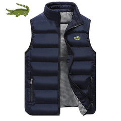 High Quality Vest Jacket Men's Fall and Winter Casual Comfortable Sleeveless Solid Colour Thickened Cotton Jacket