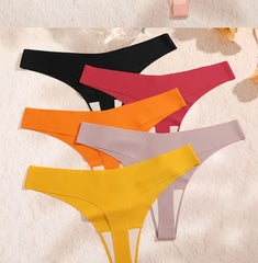 3PCS/SET Sexy G-String Underwear Female T-back Intimates Lingerie Seamless Low Waist Underpants 10 Color Lady Bikini Panty XS-XL