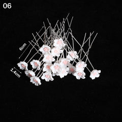 50/20 pcs/pack Women Flowers Hairpin Stick Wedding Bridal Crystal Flowers Hairpin U Shaped Hair Clip Hair Accessories