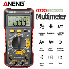 Digital Multimeter True RMS Handheld High Precision Tester NCV AC/DC Voltage Current Resistance Ohm Tool