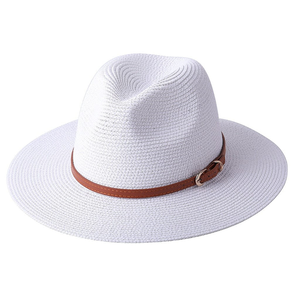 56-58-59-60CM New Natural Panama Soft Shaped Straw Hat Summer Women/Men Wide Brim Beach Sun Cap UV Protection Fedora Hat