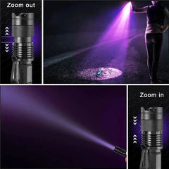 LED UV Torch Flashlight 365/395nm Portable Mini Ultraviolet Torch Waterproof Zoomable Violet Light Pet Urine Scorpion Detector UV Lamp