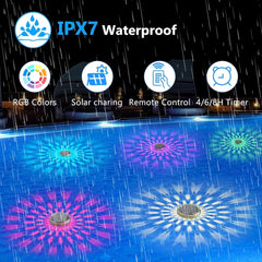 Solar Floating Pool Lights RGB Color Changing Pool Projector Light Waterproof LED for Pool Hot Tub Wedding Path Party Decoration
