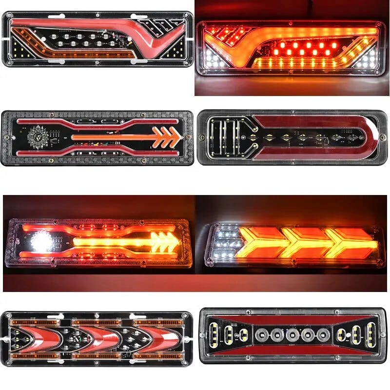 Car Trailer 2Pcs 12V/24V Trucks Tail lights Car LED Rear Tail Light Running Turn Signal Rear Lamps