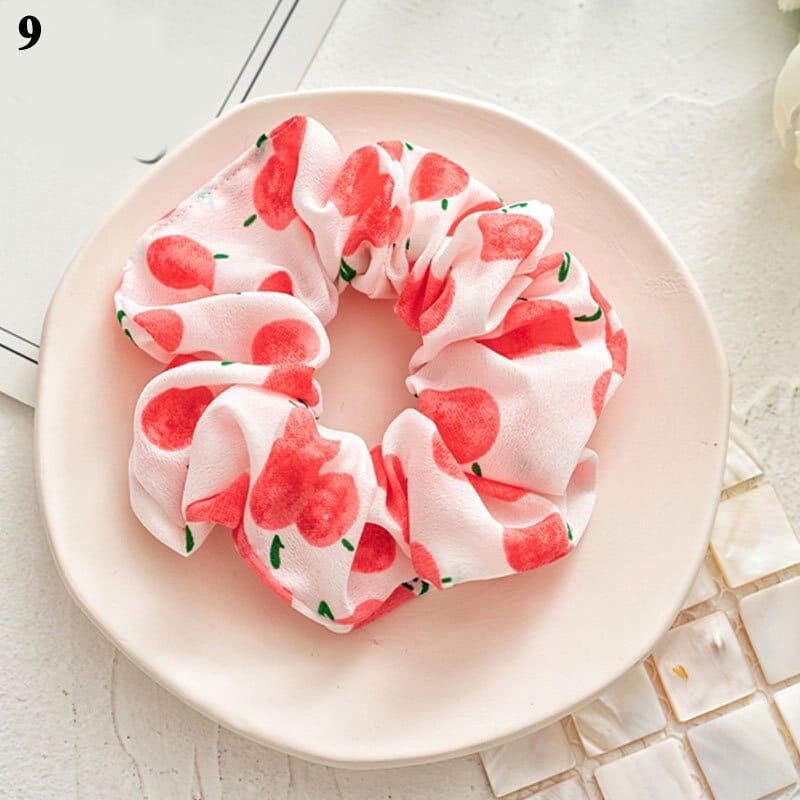 Korean Women Scrunchie Hearwear Girls Hair Tie Lady Scrunchies Ponytail Hair Female Holder Rope Pineapple Print Hair Accessories