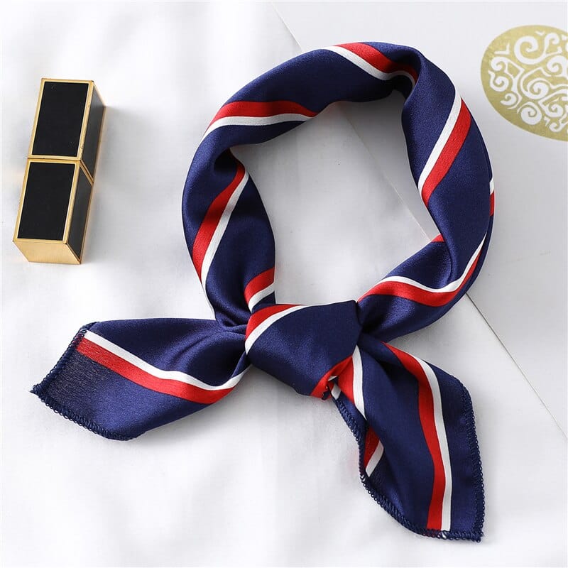 2022 New Women Silk Scarf Square Foulard Lady's Neck Hair Scarves Design Printed Head Kerchief Fashion Girl  Scarfs