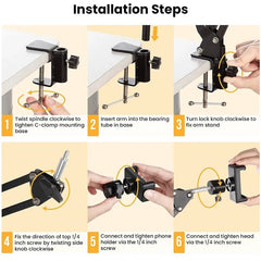 Flexible Arm For Phone Stand Table Folded Anchor Online Desktop Laptop Video Live Overhead Shot Photography