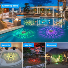 Solar Floating Pool Lights RGB Color Changing Pool Projector Light Waterproof LED for Pool Hot Tub Wedding Path Party Decoration