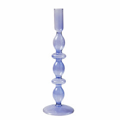 Floriddle Lilac Candle Holders Glass Candlestick holder for Wedding Table Centerpieces Nordic Vase Home Decoration Gift