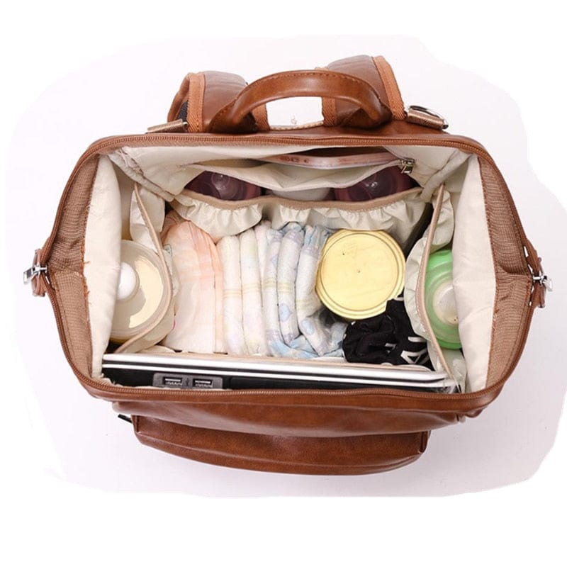 Pu Leather Diaper Bag Backpack Waterproof Maternity Bag for Stroller Baby Mummy Bags PU Nappy Bag Large Capacity Bottle bag
