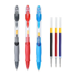 Gel Pens Set Black/Red/Blue Ink Ballpoint for Writing Refills Office Accessories School Supplies Stationery