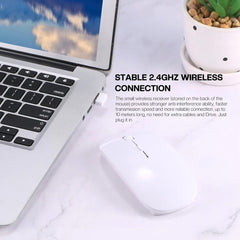 Slim Wireless Mouse 2.4GHz Optical Mice 1600DPI Gamer Office Quiet Mouse Ergonomic Design Mice With USB Receiver For PC Laptop