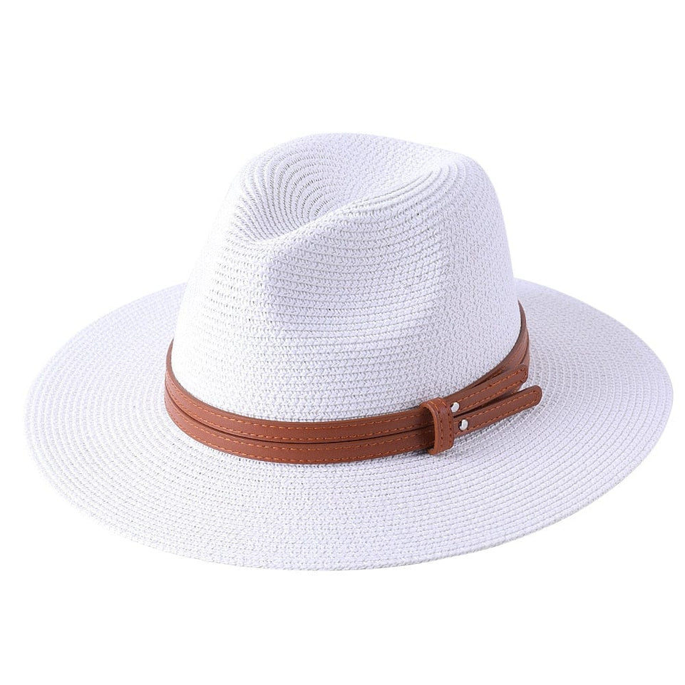 56-58-59-60CM New Natural Panama Soft Shaped Straw Hat Summer Women/Men Wide Brim Beach Sun Cap UV Protection Fedora Hat