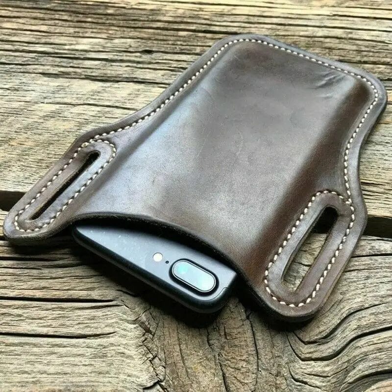 Men Phone Case Holster Cellphone Loop Holster Belt Waist Bag Props Leather Purse Phone Wallet Running Pouch Travel Camping Bags