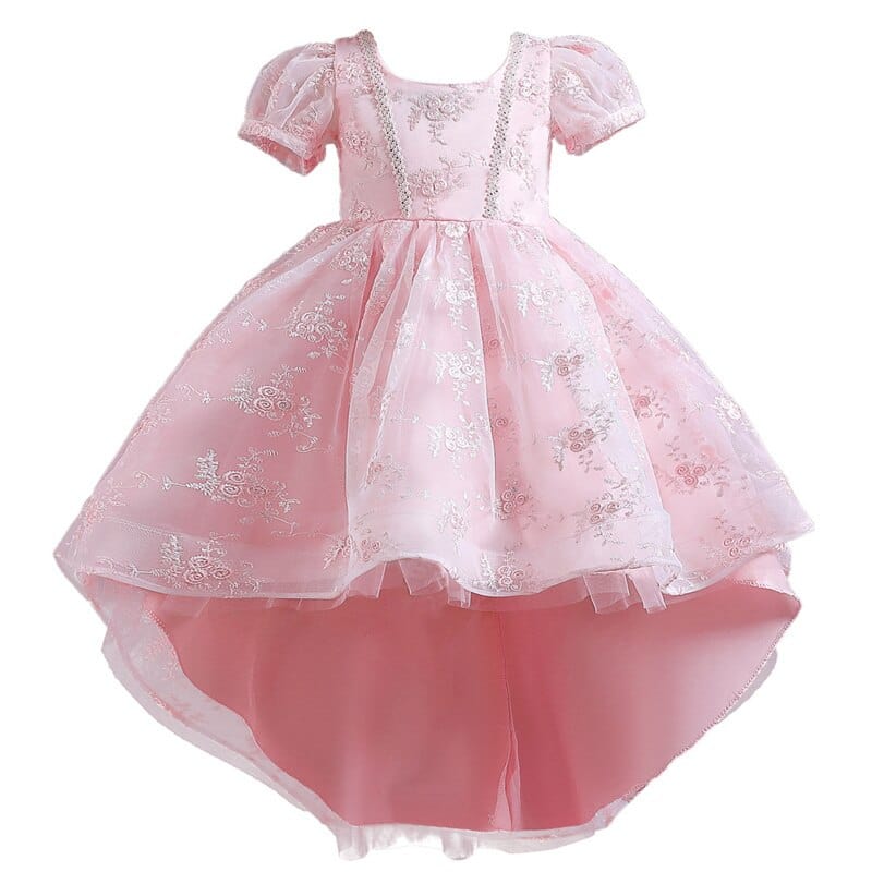 Kids Girl Cake Tutu Flower Dress Children Party Wedding Formal Dress for Girl Princess First Communion Costume