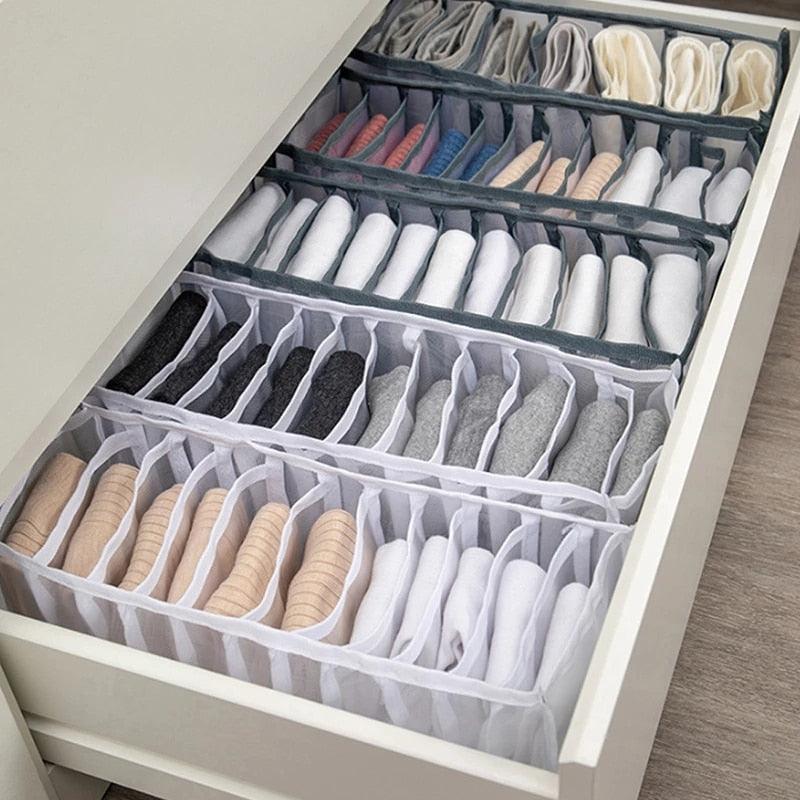 Jeans Compartment Storage Box Closet Clothes Drawer Mesh Separation Box Stacking Pants Drawer Divider Can Washed Home Organizer - Wowza