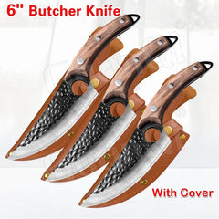 Fish Filleting Knife Stainless Steel Boning Knife Handmade Fishing Knife Kitchen Meat Cleaver Camping Cutter Chef Knives - Wowza