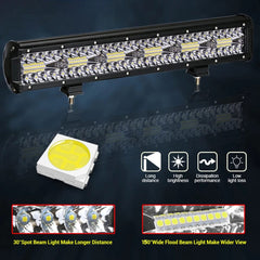 LED Led Light Bars Work Light 12V 24V Off road Spot Flood Combo LED Bar Work Light 4x4 Truck Boat SUV