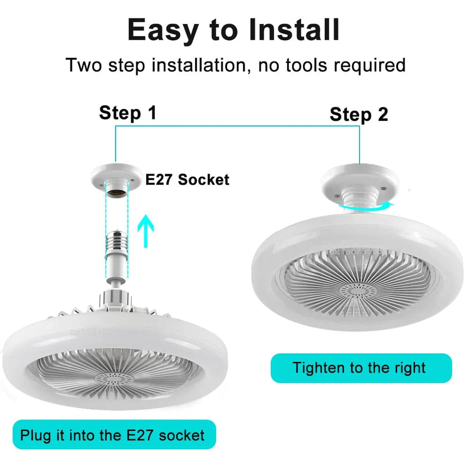 B22 Ceiling Fan With Remote Control and Light 30W LED Lamp Fan Smart Silent Ceiling Fan For Sitting Room Bedroom E27 Converter Base