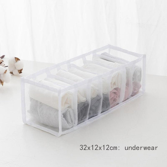 Jeans Compartment Storage Box Closet Clothes Drawer Mesh Separation Box Stacking Pants Drawer Divider Can Washed Home Organizer - Wowza