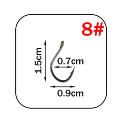 W.P.E Brand 1 pack Fishing Hook Size 7#-15# Barbed Hook High-Carbon Steel Single Circle Carp Fishhook Jig Tackle Accessories