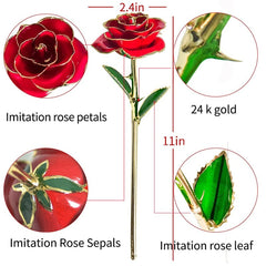 Gifts for Women 24k Gold Dipped Rose with Stand Eternal Flowers Forever Love In Box Girlfriend Wedding Valentine Gift for Her