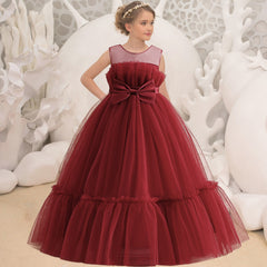 2023 Summer Girls Dress Long Bridesmaid Kids Dresses For Girls Children Princess Dress Party Wedding Dress 3 10 14 Years Vestido